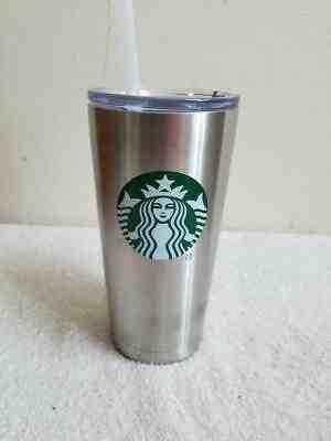 Starbucks Coffee Brushed Stainless Steel Tumbler 20 oz Straw - Sold on eBay Dec, 19th 2019 for $35.00