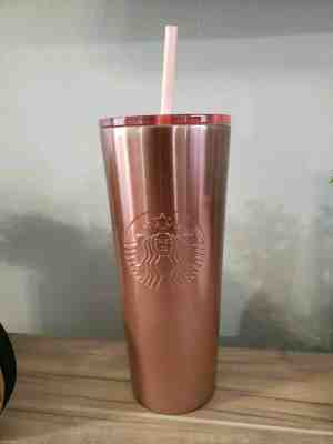 NEW Starbucks 2019 Stainless Steal rose gold pink tumbler Holiday Xmas Rare - Sold on eBay Dec, 19th 2019 for $39.99