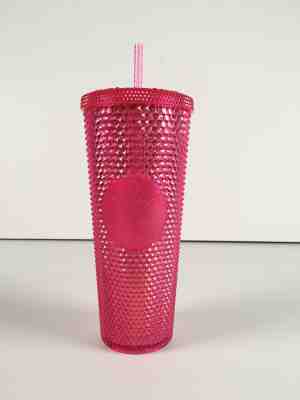 STARBUCKS 2019 Neon Pink Studded Cold Cup Tumbler WINTER HOLIDAY 24 oz NEW - Sold on eBay Dec, 19th 2019 for $26.00