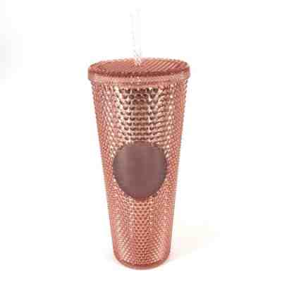 Starbucks Pink Tumbler 2019 Rose Gold Iridescent Jeweled 24oz Cold Cup - Sold on eBay Dec, 19th 2019 for $52.49