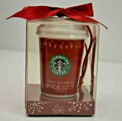 Starbucks 2005 Red Hot Cup Coffee Mini Mug Holiday Christmas Ornament 2 1/2 inch - Sold on eBay Dec, 18th 2019 for $19.97