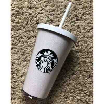 NEW! STARBUCKS WHITE GLITTER, SNOW 16oz Grande 2017 HOLIDAY LIMITED EDITION CUP - Sold on eBay Dec, 18th 2019 for $25.00
