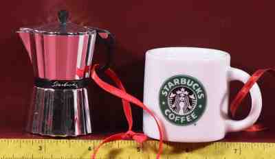 Starbucks Christmas 1999 coffee pot mermaid siren mug ornaments rare - Sold on eBay Dec, 18th 2019 for $34.15