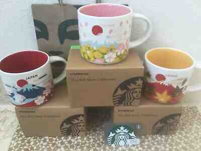 LOT OF 3 Starbucks Mugs of JAPAN «You Are Here» Collection, SKU, 14oz. - Sold on eBay Dec, 18th 2019 for $145.00