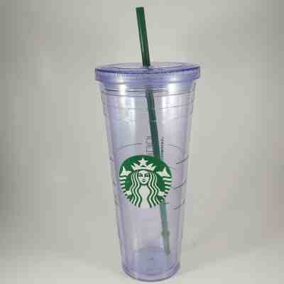 Starbucks Coffee 24oz Venti Tumbler Cup Green Mermaid Logo 2012 Plastic W/Straw - Sold on eBay Dec, 18th 2019 for $19.99