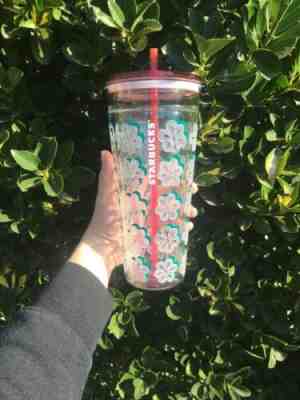 Starbucks Glass Cup New Spring Venti White Floral Tumbler 20 oz - Sold on eBay Dec, 18th 2019 for $50.00