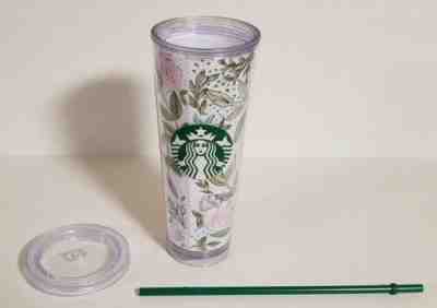 Starbucks floral 24oz tumbler cold cup - Sold on eBay Dec, 18th 2019 for $20.00