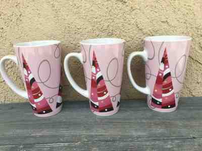 SET OF  3 STARBUCKS CHRISTMAS IN PINK TALL COLLECTIBLE CERAMIC MUGS 2004 retired - Sold on eBay Dec, 18th 2019 for $23.60