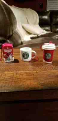 2007 Starbucks Christmas Ornament Pack & 1999 Starbucks mug - Sold on eBay Dec, 18th 2019 for $22.99