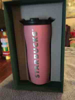 Starbucks Pink Metal Tumbler 12oz Starbucks Written In Silver Lettering New - Sold on eBay Dec, 18th 2019 for $32.00
