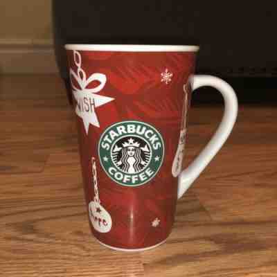 Starbucks Holiday 2009 New Bone China Tall 16oz Red Christmas Coffee Mug / Cup - Sold on eBay Dec, 18th 2019 for $21.96