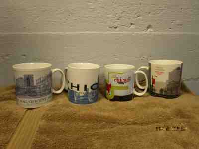 Lot of 4 Starbucks Chicago Illinois IL Coffee Tea Mugs Holiday Skyline  - Sold on eBay Dec, 18th 2019 for $26.99