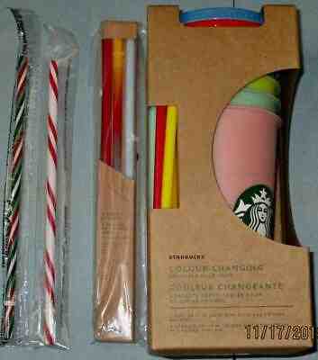 New 2019 Summer Starbucks Reusable Color Changing Cups Set w 5 Cups & 5 Straws + - Sold on eBay Dec, 18th 2019 for $74.99