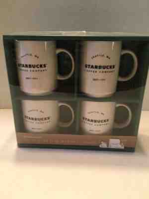 4 Starbucks Coffee Co. Est’d. 1971 White Ceramic Mugs 14 oz. Gift Pack - Sold on eBay Dec, 18th 2019 for $18.00