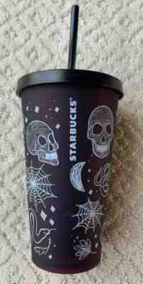 NEW *Hard To Find* Starbucks 2019 Halloween Skull Tumbler 16oz Purplish Black - Sold on eBay Dec, 18th 2019 for $62.95