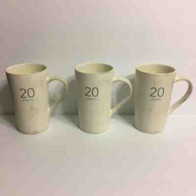 (3) 2011 Starbucks Coffee 20 Venti 20 oz Gray Text Matte Large White Mug - Sold on eBay Dec, 18th 2019 for $20.00