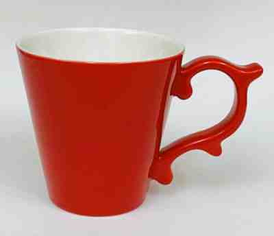 Starbucks 2015 TAZO Rococo Handle Red White 12 oz Tea Coffee Mug Cup NEw - Sold on eBay Dec, 18th 2019 for $19.95