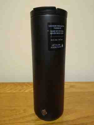 Starbucks Vacuum Insulated Tumbler Matte Black Stainless Steel 16oz Flip top - Sold on eBay Dec, 18th 2019 for $34.95