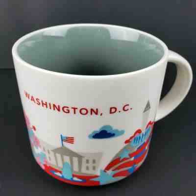 Starbucks Washington D.C. You Are Here 14 oz Ceramic Coffee Mug 2014 Red Blue - Sold on eBay Dec, 18th 2019 for $20.80