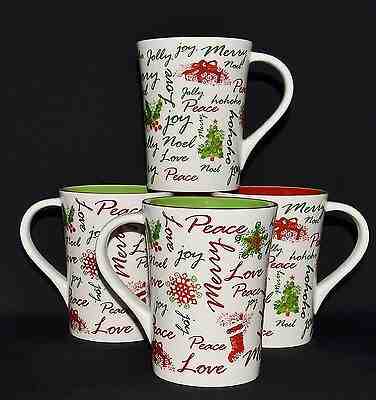 Starbucks 2007 Set Of 4 Holiday / Christmas Mugs Peace Joy Noel Love Merry  - Sold on eBay Dec, 18th 2019 for $29.99