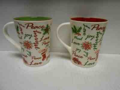 Set of Two-STARBUCKS 2007 HOLIDAY 12 OZ. MUG  CUP CHRISTMAS COLLECTOR RED GREEN - Sold on eBay Dec, 18th 2019 for $24.95
