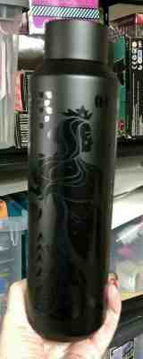 STARBUCKS  BLACK MATTE SIREN MERMAID 20 oz VACUUM INSULATED WATER BOTTLE NEW  - Sold on eBay Dec, 18th 2019 for $49.00