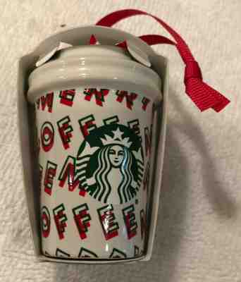 2019 Starbucks Ceramic Merry Coffee Cup Holiday Collection Ornament Gift NEW - Sold on eBay Dec, 17th 2019 for $18.79