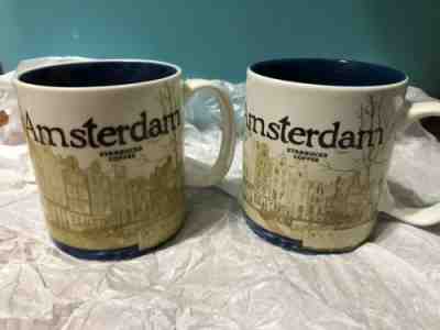 Starbucks Amsterdam Global Icon City Collector Coffee Mug Cup 16oz LOT OF 2 - Sold on eBay Dec, 17th 2019 for $48.00