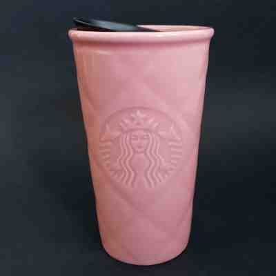 Starbucks Pink Siren Travel Mug 2016 Ceramic Mermaid Diamond Quilted With Lid  - Sold on eBay Jan, 10th 2020 for $32.00