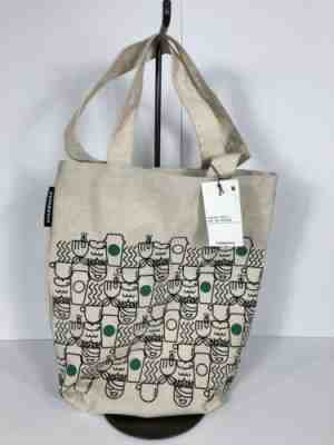 STARBUCKS Anywhere Tote Bag NWT 2016 ABSTRACT Siren Mermaid Coffee Cups Green - Sold on eBay Jan, 10th 2020 for $15.99
