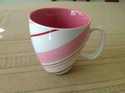 STARBUCKS COFFEE CUP/MUG CHRISTMAS HOLIDAY 2007 PINK & RED STRIPE 12oz - Sold on eBay Jan, 10th 2020 for $25.00