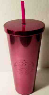 Starbucks 20 oz Stainless Steel Tumbler Cold Cup Pink Purple with Lid and Straw - Sold on eBay Jan, 10th 2020 for $24.95