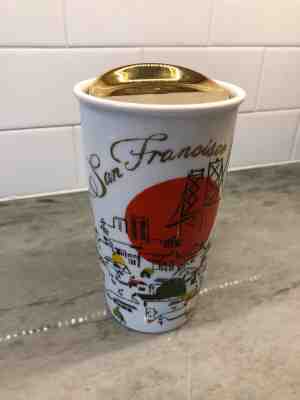 Starbucks Ceramic Traveler Tumbler San Francisco City Mug Cup with Lid 12 oz  - Sold on eBay Jan, 10th 2020 for $25.00
