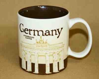 STARBUCKS Collector Series Germany Ceramic Mug 16 OZ Cream & Brown - Sold on eBay Jan, 10th 2020 for $16.53