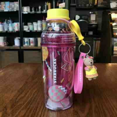 Very Rare China 2017 Starbucks Lollipop Bear Key Chain With Water Bottle - Sold on eBay Jan, 10th 2020 for $49.99