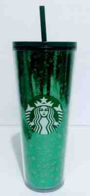 Starbucks 2019 Holiday Green Glitter Straw Cup Travel Tumbler Cold 24 oz NEW - Sold on eBay Jan, 9th 2020 for $17.00