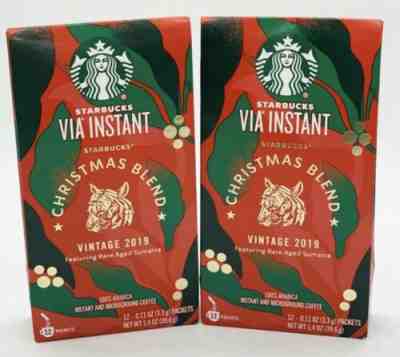 Starbucks Via Christmas Blend Vintage 2019 Instant Coffee 2 Boxes  - Sold on eBay Jan, 9th 2020 for $22.00