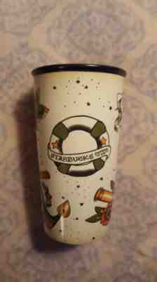 2015 Starbucks Tattoo Mermaid Sailor Ceramic Tumbler w/Lid   - Sold on eBay Jan, 9th 2020 for $60.00