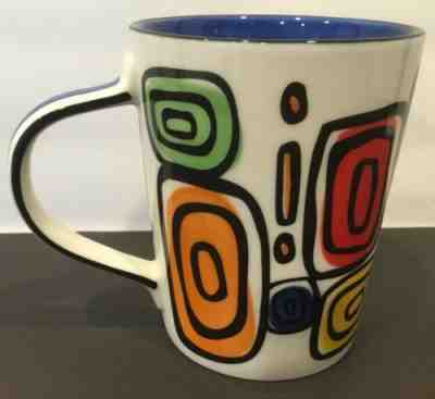 STARBUCKS 2009 Coffee Mug Geometric 16 oz  Hand Painted MINT Retired RARE - Sold on eBay Jan, 9th 2020 for $15.99