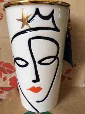 NEW Starbucks 2015 Anniversary Siren Crown/Face Ceramic Traveler tumbler/mug  - Sold on eBay Jan, 9th 2020 for $24.99