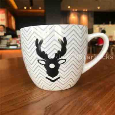New Starbucks China 2017 Christmas 14oz Reindeer Ceramic Mug - Sold on eBay Jan, 9th 2020 for $25.00