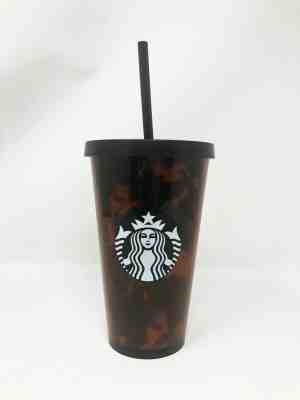 Starbucks Mocha Swirl Print Tumbler Black/Brown 16 oz, Grande Cold Cup Limit  - Sold on eBay Jan, 9th 2020 for $19.99