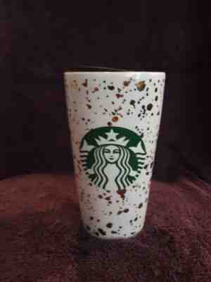 Starbucks White & Gold Confetti Holiday Ceramic Tumbler 12 oz Collection 2019  - Sold on eBay Jan, 9th 2020 for $25.00