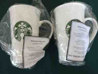 Starbucks Coffee Mug Set of Two 18 Oz 2015 Mermaid New, Original Wrap White Tall - Sold on eBay Jan, 9th 2020 for $15.00