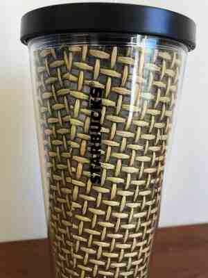 STARBUCKS Venti 24 oz Cold Insulated Straw Tumbler Wicker Weave New! 11087212 - Sold on eBay Jan, 9th 2020 for $19.95