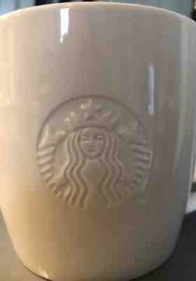 Rare Starbucks Venti Mug Etched White Porcelain - Sold on eBay Jan, 9th 2020 for $19.99