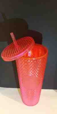 Starbucks Venti Iridescent Neon Pink Studded Tumbler Cups 2019 Holiday Xmas - Sold on eBay Jan, 9th 2020 for $18.50