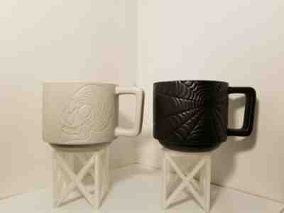 Starbucks Halloween 2019 Skull & Spiderweb- Set Of 2 Coffee Mugs ~ RARE - Sold on eBay Jan, 8th 2020 for $26.00