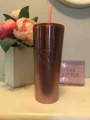 Starbucks Sparkling Rose Gold Holiday Metal Cup Stainless Steel 24oz Tumbler NEW - Sold on eBay Jan, 8th 2020 for $39.99