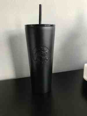 Starbucks MATTE BLACK Stainless Steel Cold Cup Tumbler Venti 24 oz EUC - Sold on eBay Jan, 8th 2020 for $24.95